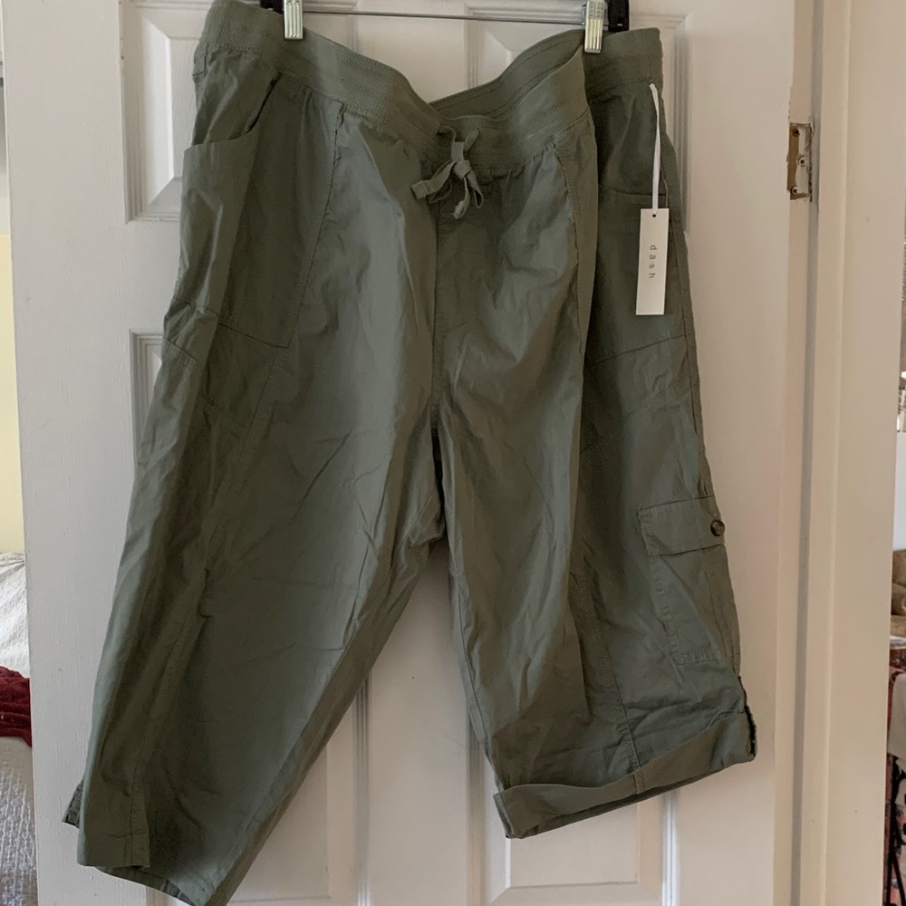 Da-sh Suzanne elastic drawstring waist women’s 3XL olive  green NWT